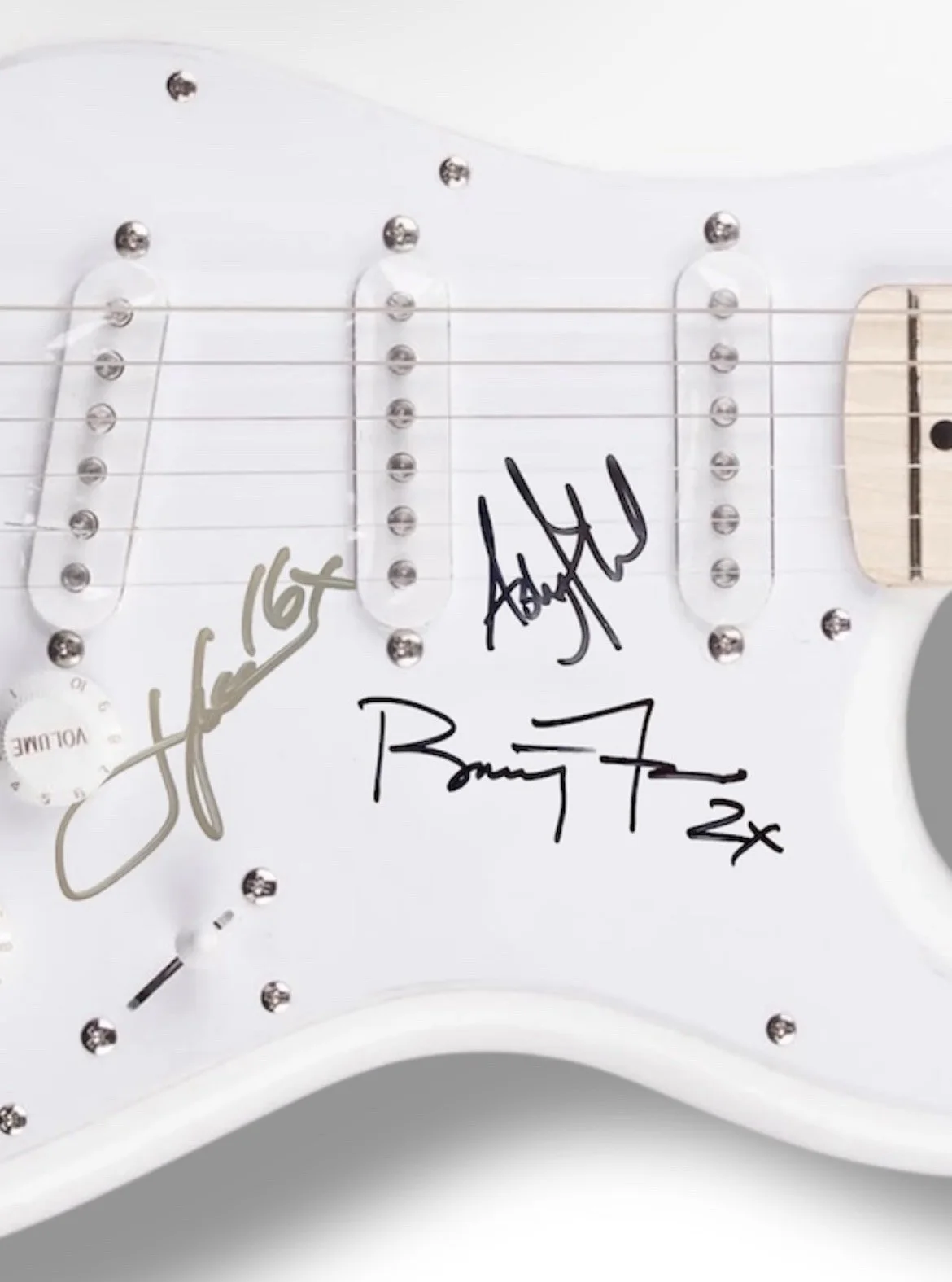 John Force Family Signed Brittany Ashley NHRA Drag Racing Legend Electric Guitar, image 2