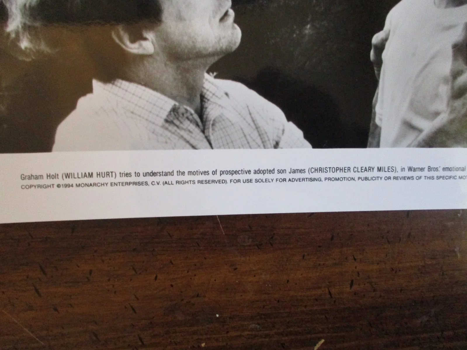 William Hurt/Christopher Cleary Miles(SECOND BEST)10 x 8 1994 B&W Press Photo, image 2