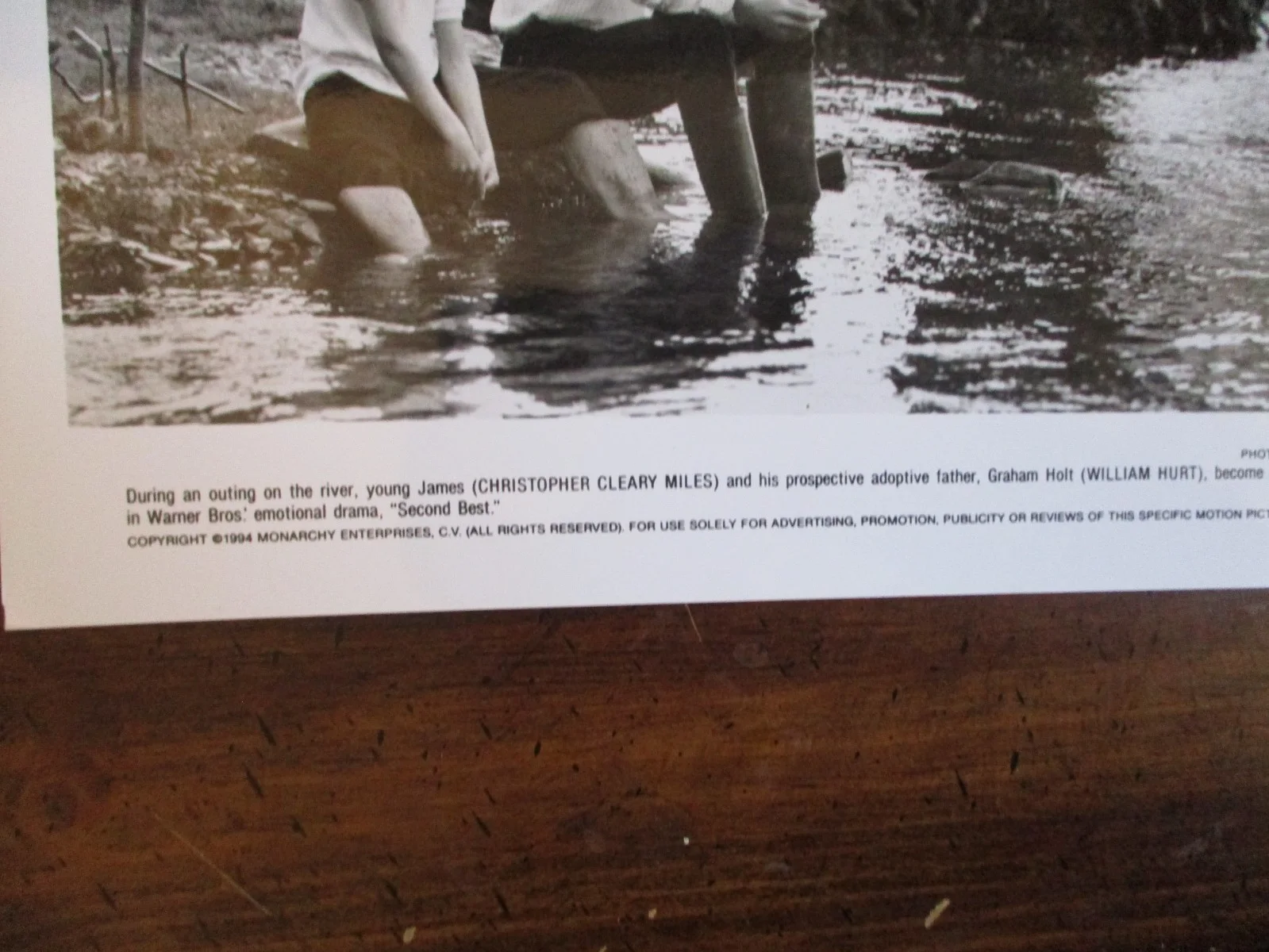 (SECOND BEST)William Hurt/Christopher Cleary Miles/10 x 8 1994 Black/White Photo, image 3