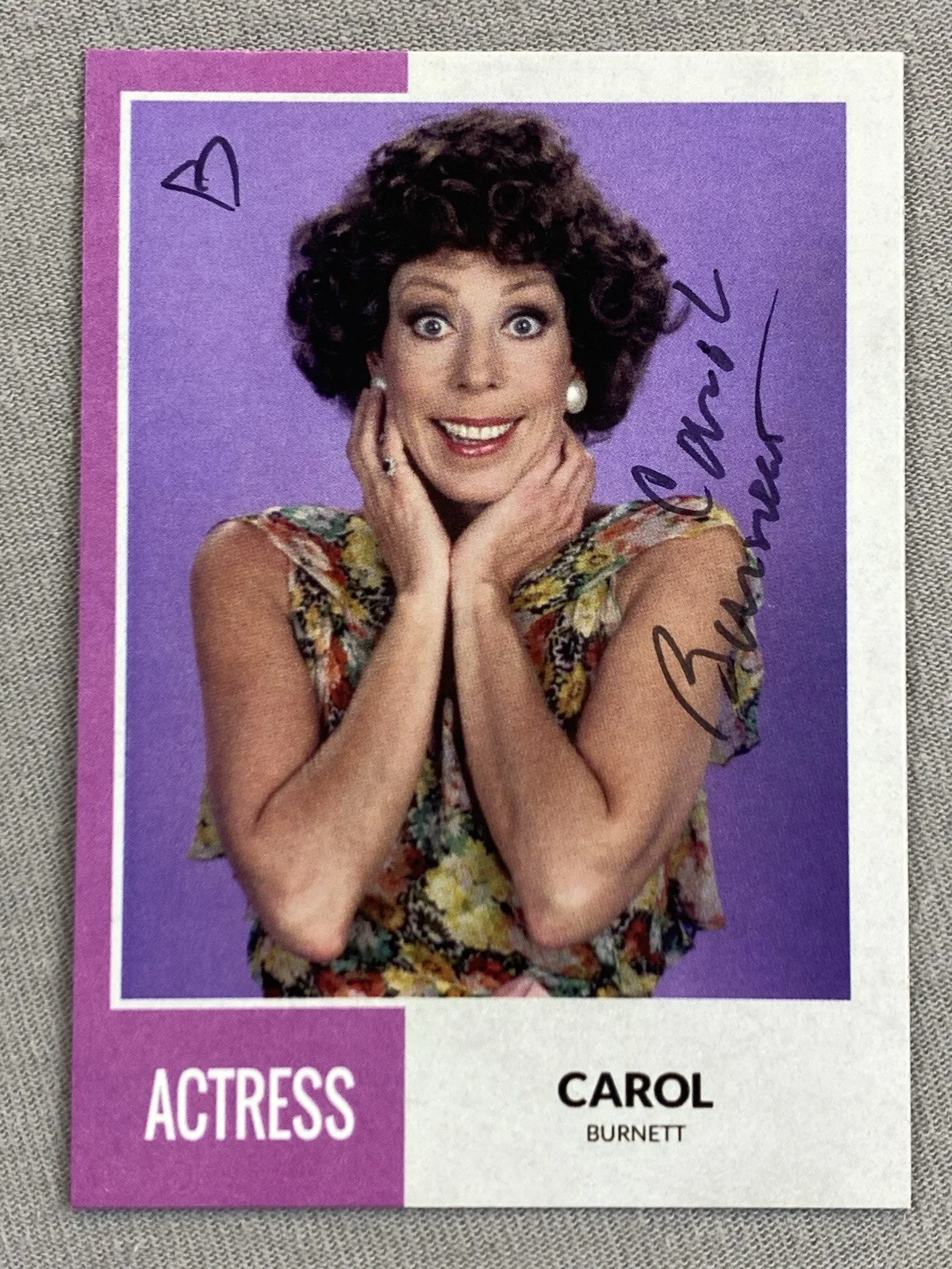 Carol Burnett — ACTRESS CAROL BURNETT AUTOGRAPH CUSTOM TRADING CARD #2