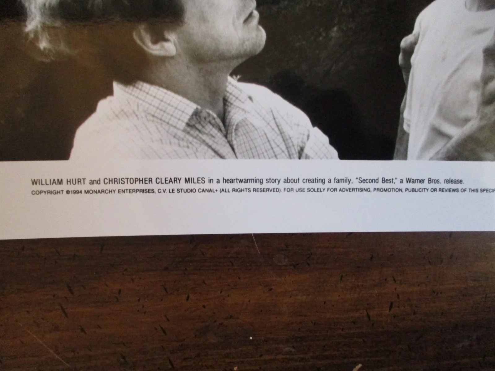 Christopher Cleary Miles/William Hurt(SECOND BEST)10 x 8 1994 B & W Press Photo, image 2