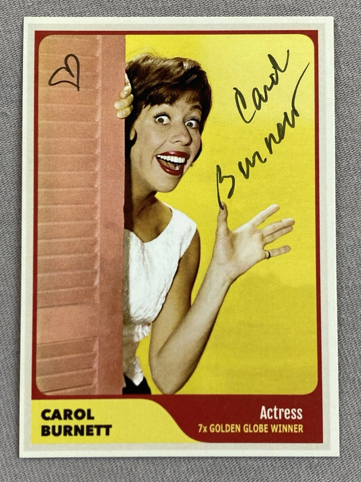 Carol Burnett — ACTRESS CAROL BURNETT AUTOGRAPH CUSTOM TRADING CARD 7x GOLDEN GLOBE WINNER