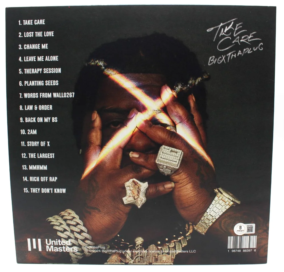 BigXThaPlug Signed Take Care Vinyl Album LP Cover W/BECKETT COA BAS BV10350, изображение 2