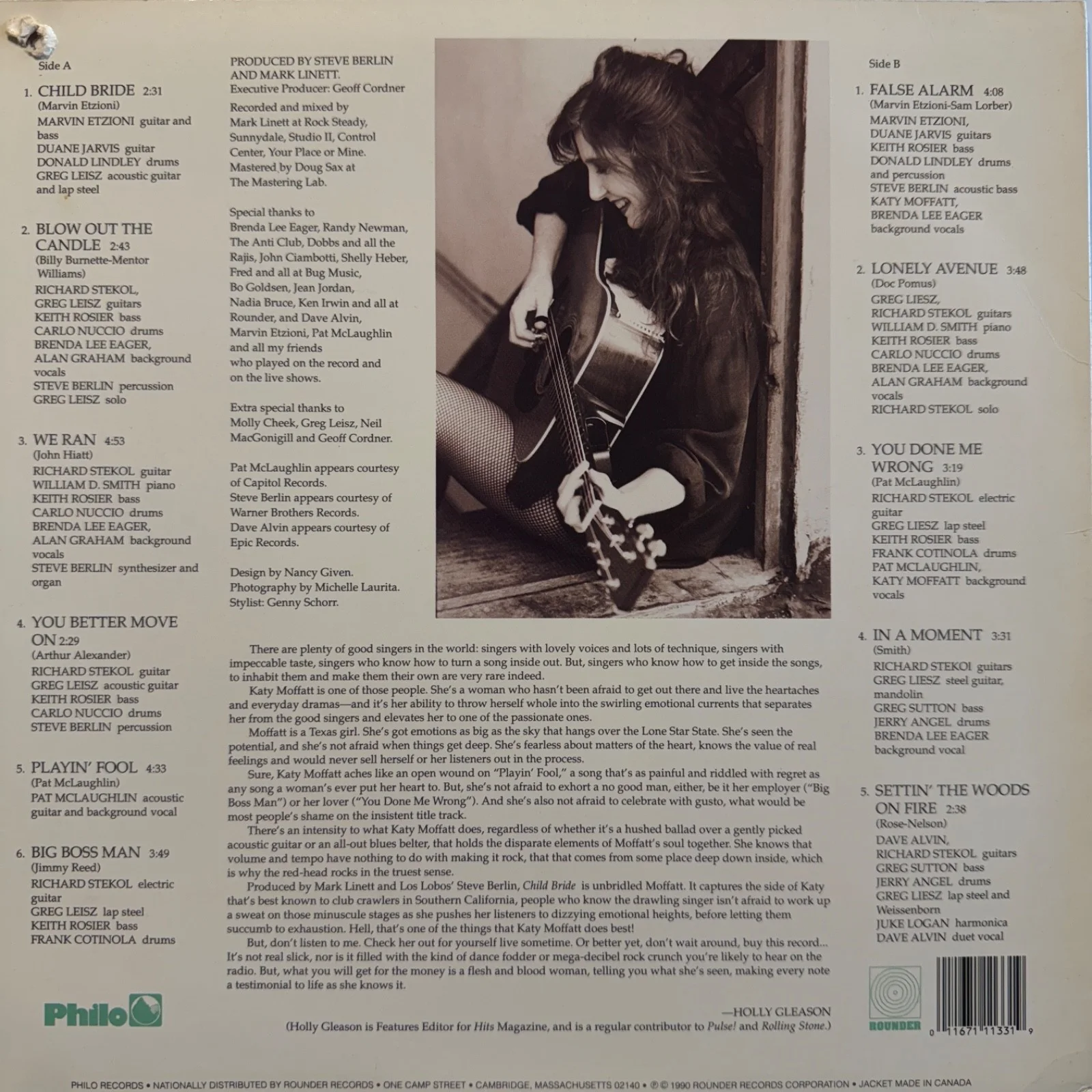 KATY MOFATT- AUTOGRAPH!! Signed VINYL LP "Child Bride" PH-1133 SIGNED TO MIRO NM, image 4