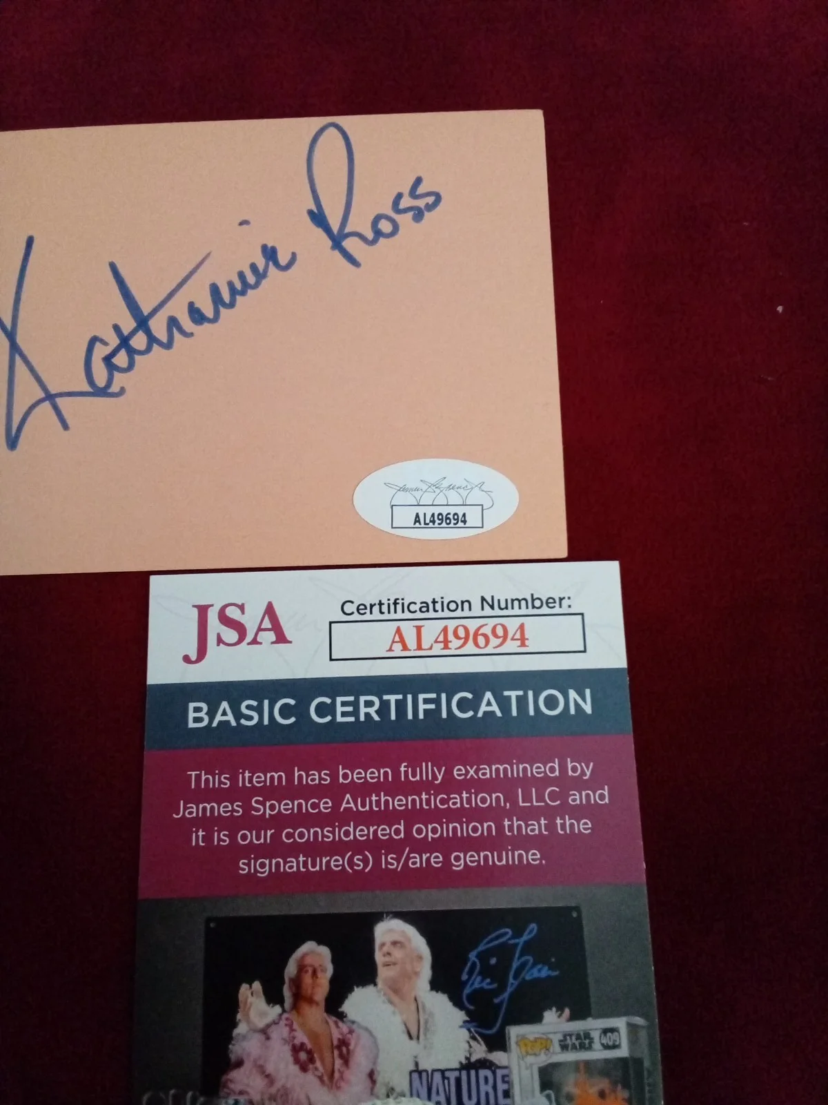 Katherine Ross — Katherine Ross Signed Index Card JSA Certified Autograph -1 #, image 3