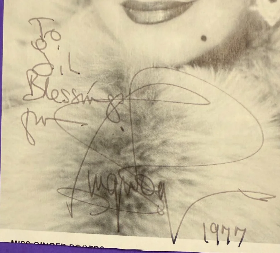 Ginger Rogers — GINGER ROGERS ~ Autographed/Signed 5.25" x 8" Program Page ~ No COA, image 2
