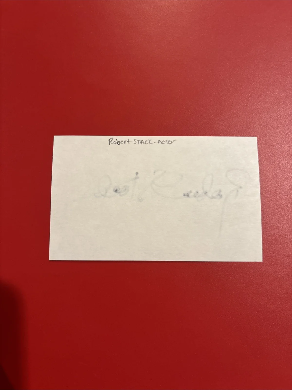 Robert Stack — Untouchables Robert Stack Signed Index Card Autograph Unsolved Mysteries, image 2