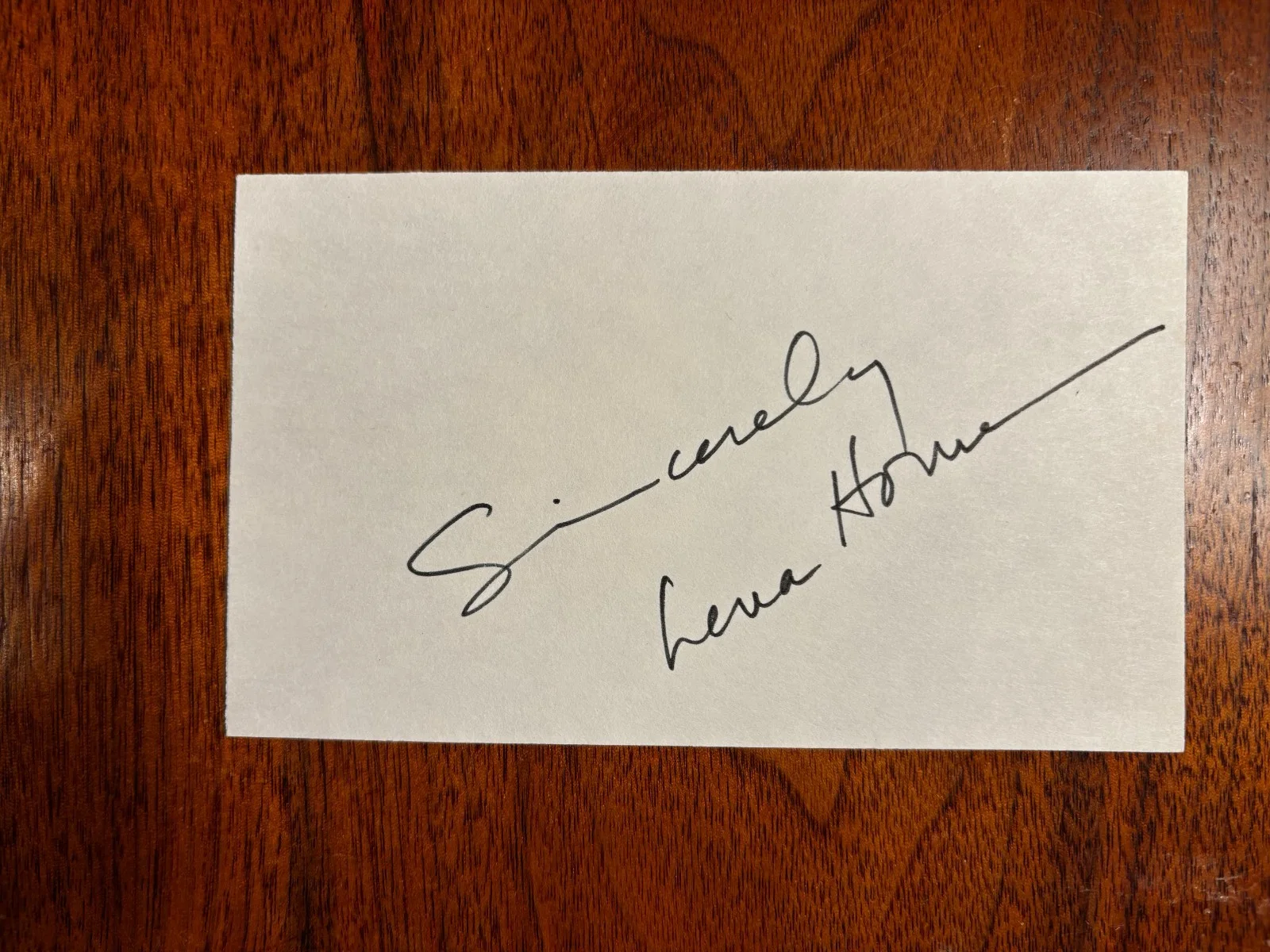 Lena Horne — Vintage 3x5 Card Signed By Legendary Singer Actress LENA HORNE + Stunning Photo, изображение 2