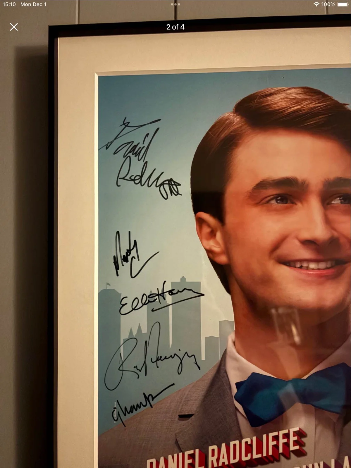 Daniel Radcliffe How To Succeed In Business Official Broadway Signed Windowcard, image 2