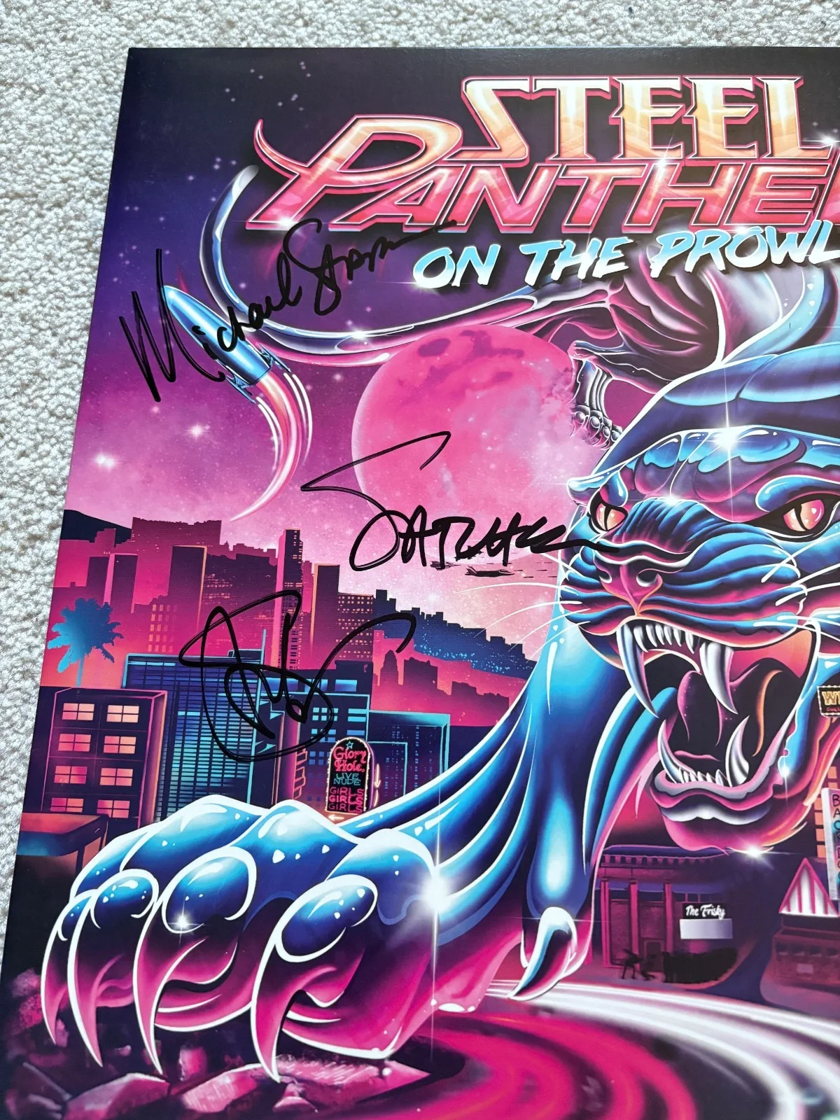 Steel Panther signed vinyl album exact proof JSA COA auto On The Prowl, image 2