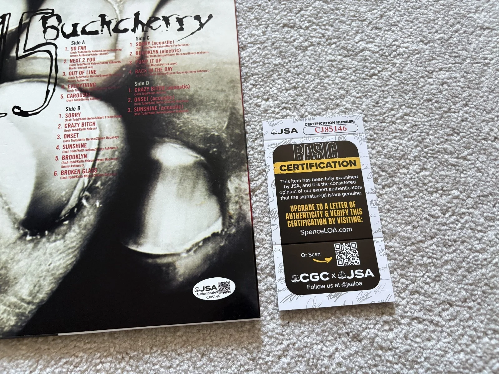 Buckcherry signed vinyl album exact proof JSA COA autographed Josh Todd, image 4