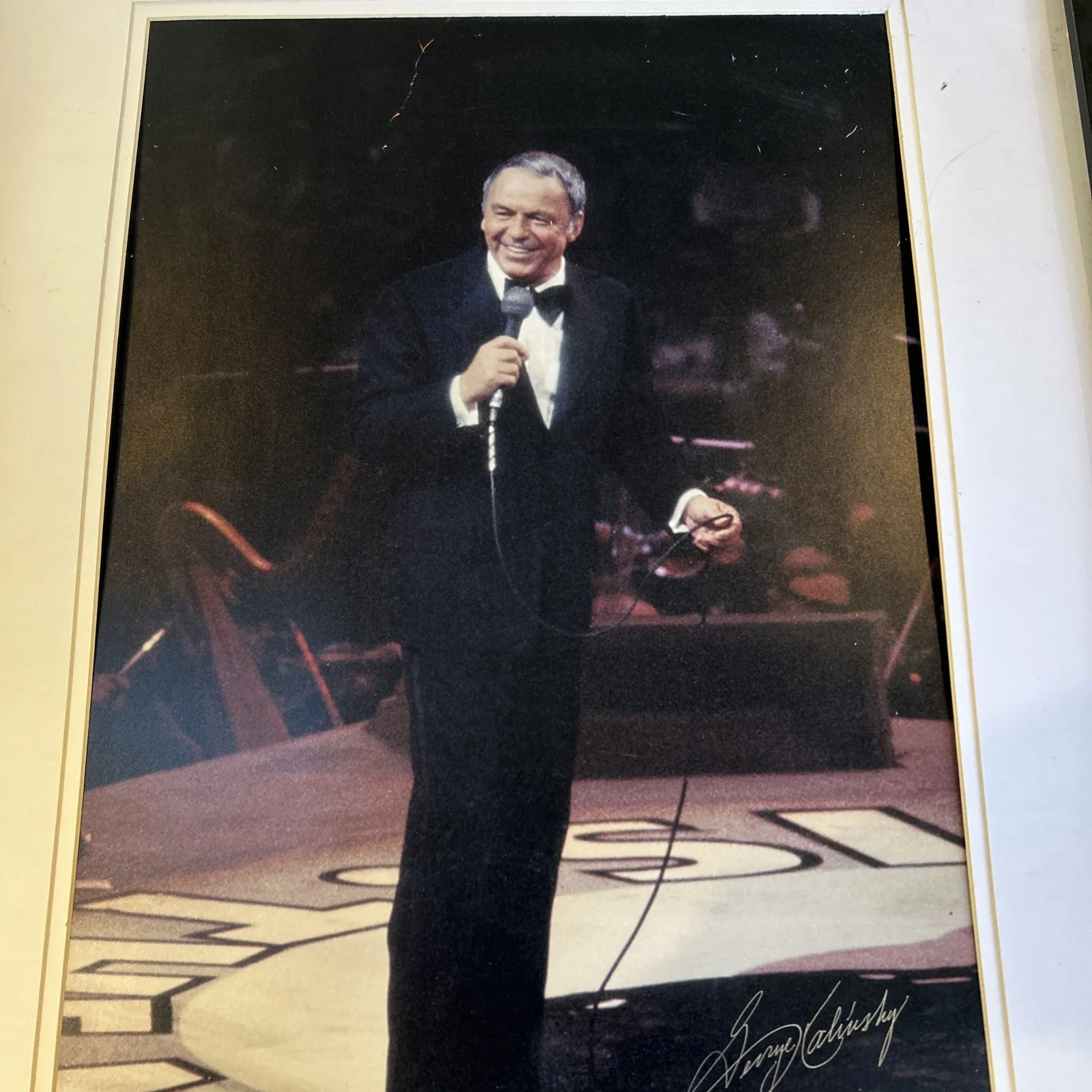 Original Concert Photograph Frank Sinatra Signed George Kalinsky MSG 1974 WOW, image 4