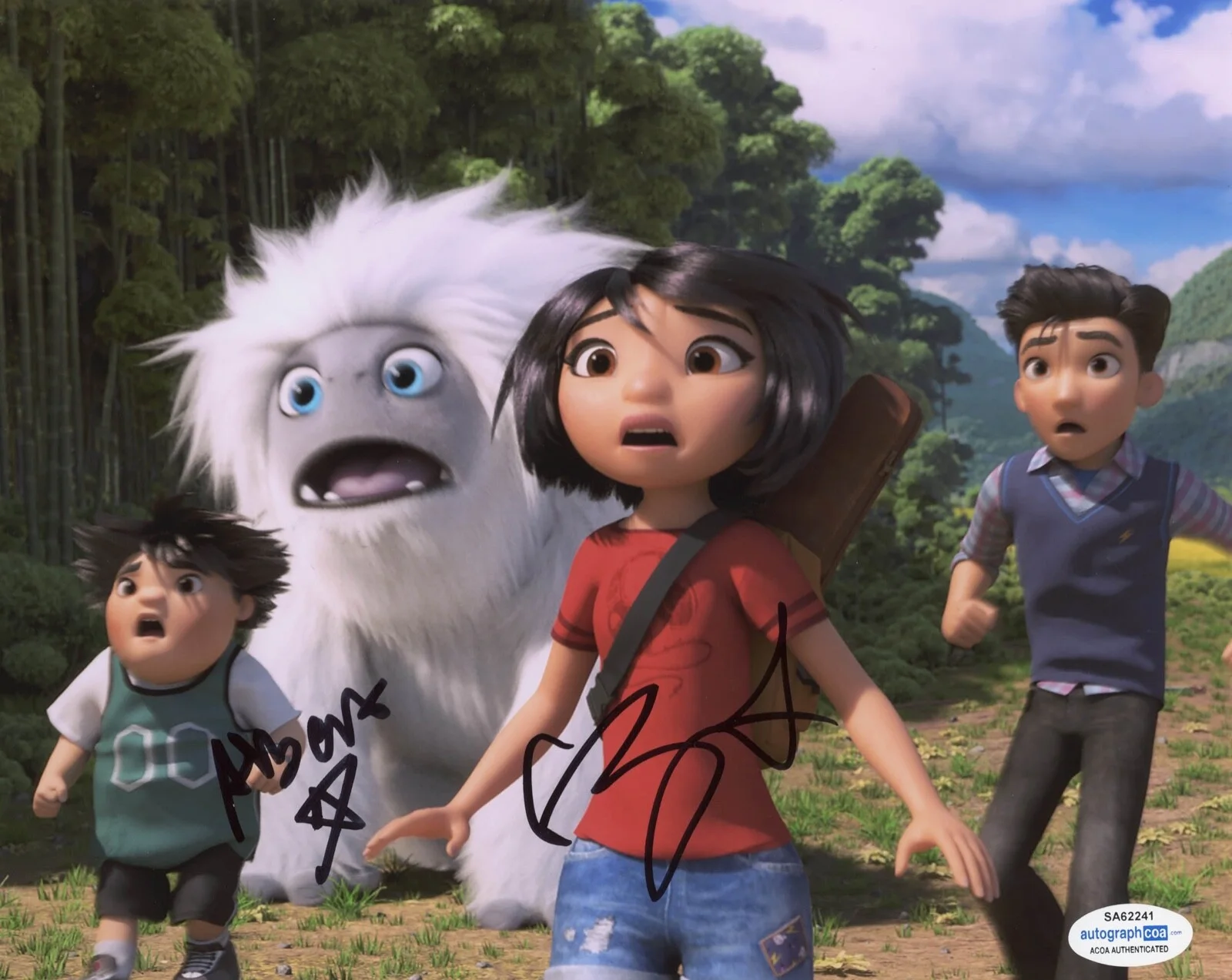 CHLOE BENNET, ALBERT TSAI — Chloe Bennet & Albert Tsai signed "ABOMINABLE" 8x10 Photo PROOF a ACOA COA, изображение 4