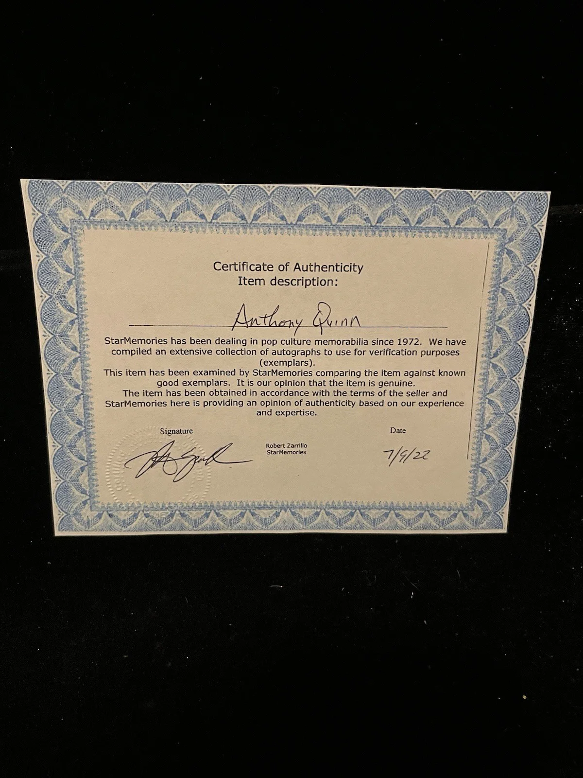 Anthony Quinn Vintage Autographed Signed 8x10 Photo W COA Zorba The Greek, изображение 3