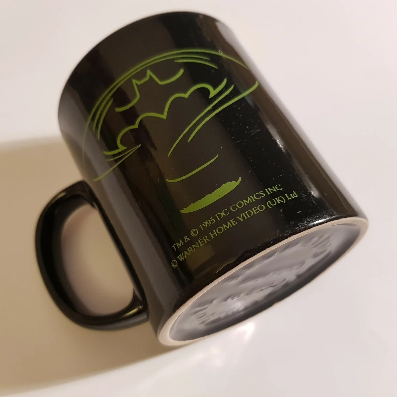 Batman Forever ceramic coffee mug 1995 promo DC Comics Warner Video Vintage, image 5