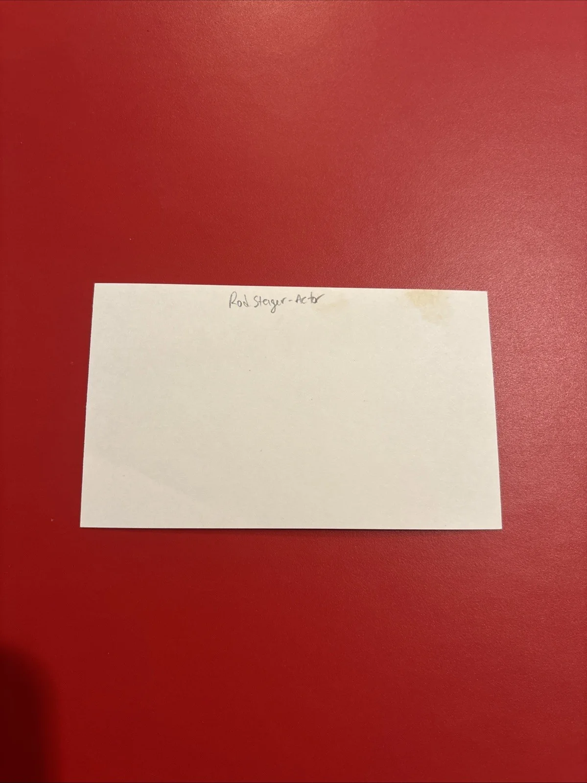 Rod Steiger — Rod Steiger Signed 3x5 Index Amityville Horror- Doctor Zhivago, image 2