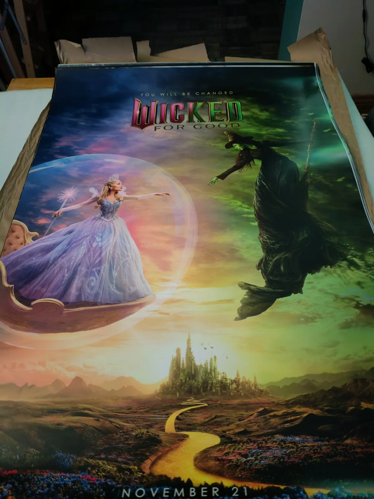 Wicked For Good (2025) - Original d/s Cinema US One sheet final poster 27x40 in, image 2