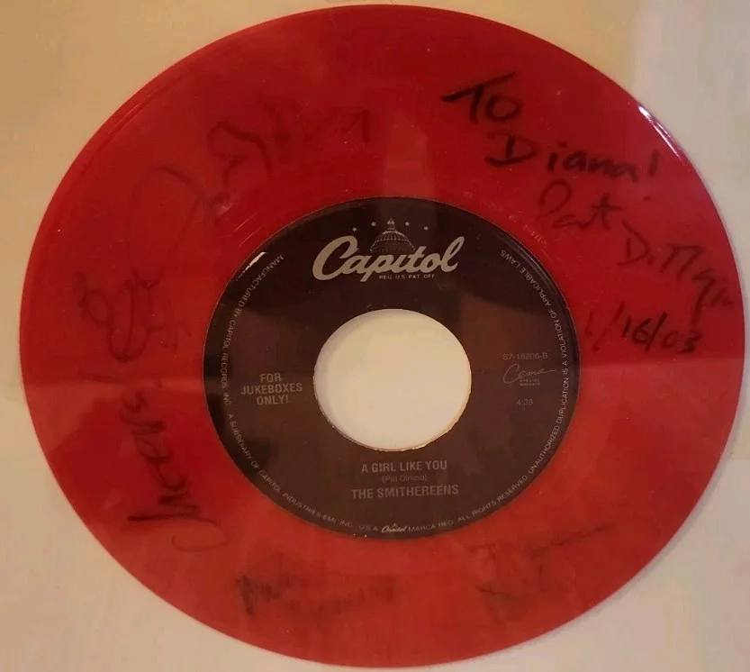 The Smithereens Band Signed Autographed Red Vinyl Record Pat DiNizio 2003 Framed, изображение 2