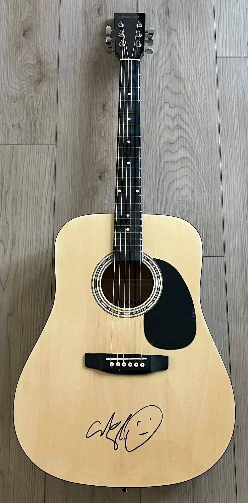 ADAM SANDLER SIGNED AUTOGRAPH ACOUSTIC GUITAR w/EXACT VIDEO PROOF & BECKETT COA, image 3