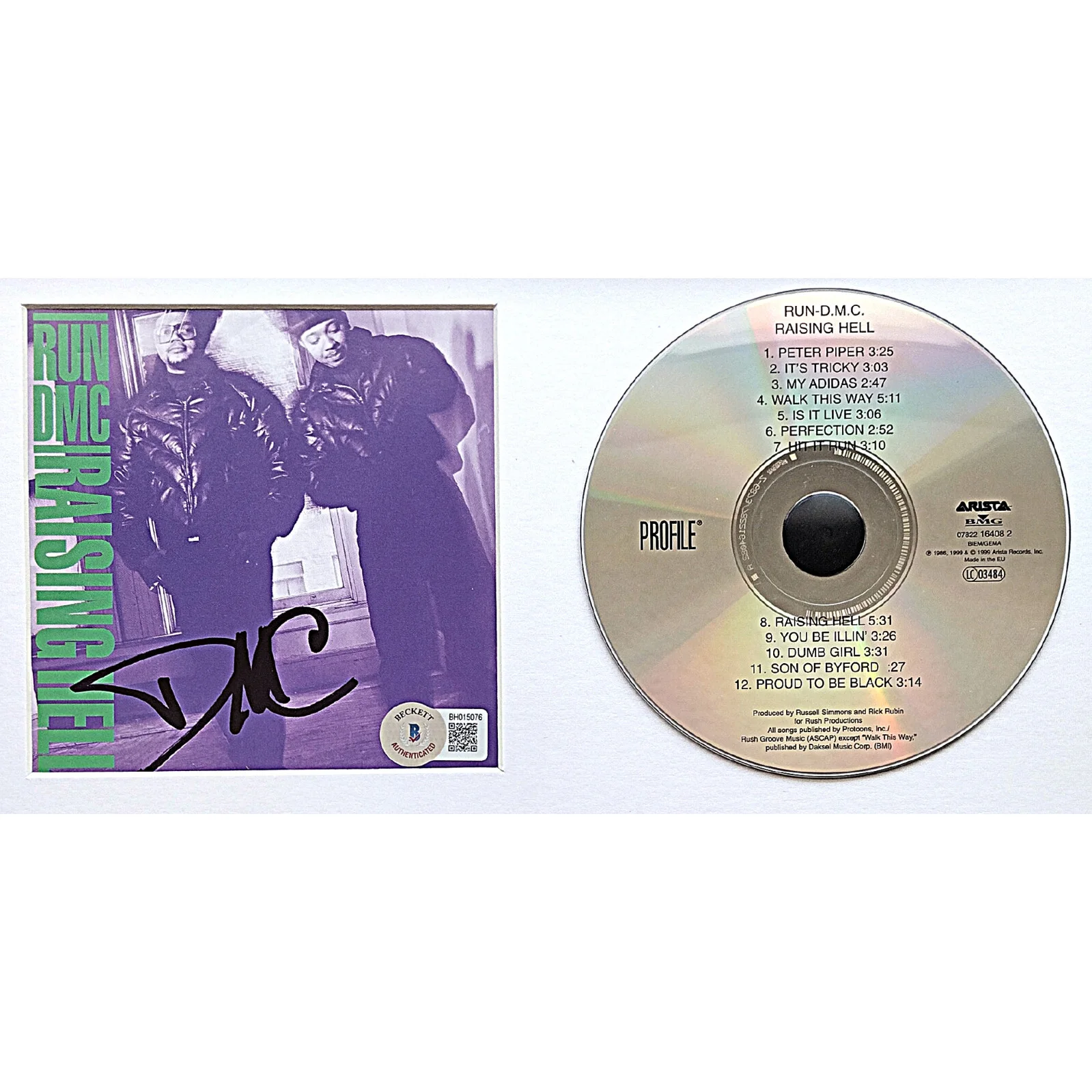 Darryl McDaniels — Run DMC Darryl McDaniels Signed CD Raising Hell Beckett Rap Hip Hop Autograph, image 3