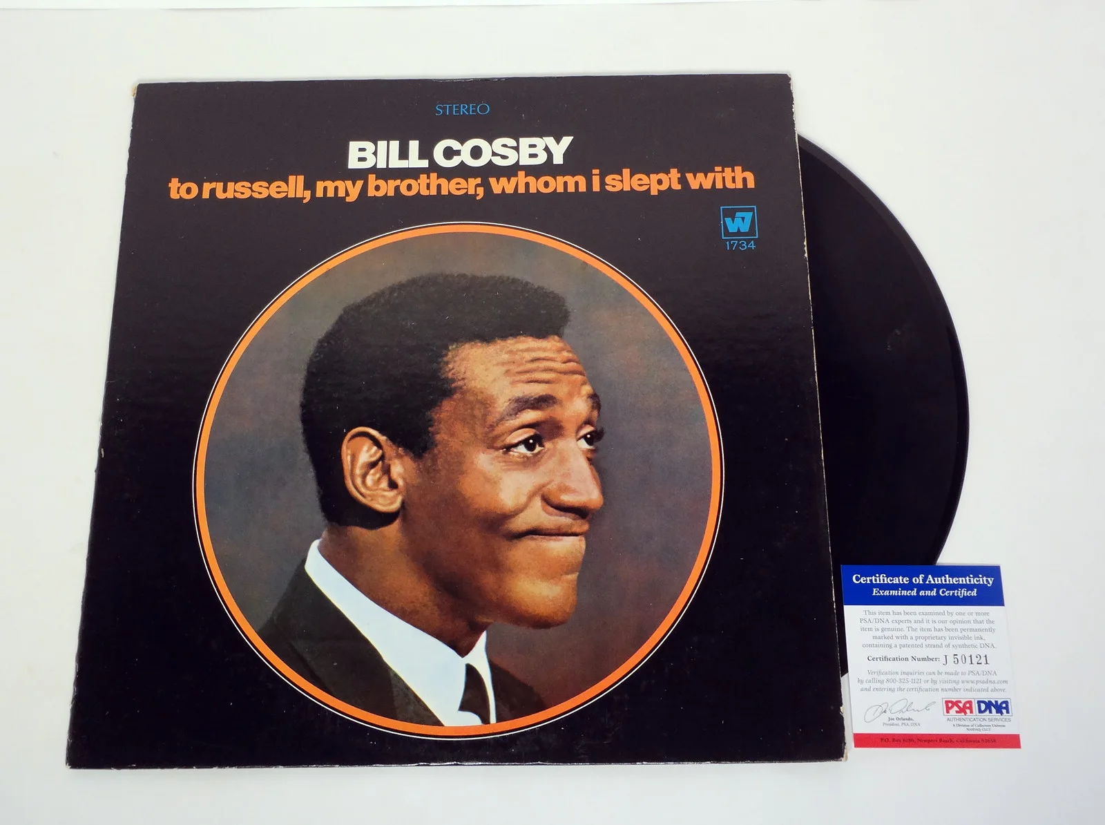 Bill Cosby — Bill Cosby Show Signed To Russell My Brother Vinyl Record Album PSA/DNA COA, изображение 2