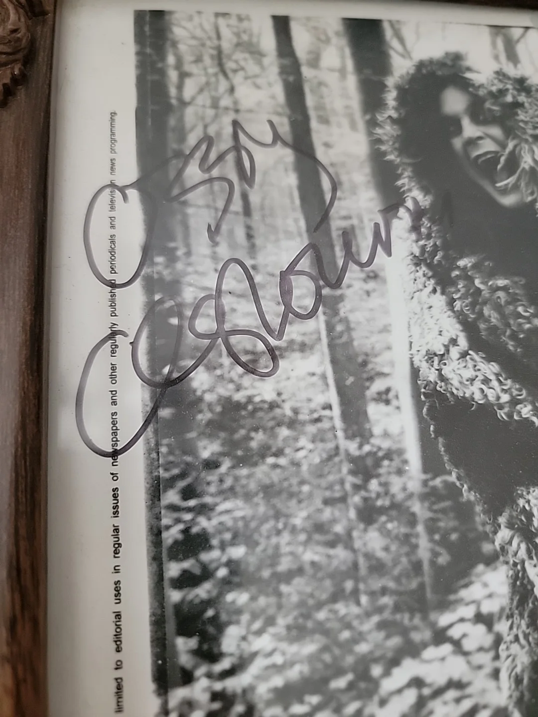 Ozzy Osbourne Signed Black Sabbath Autograph 1997 Framed JSA Cert. 8x10, image 3