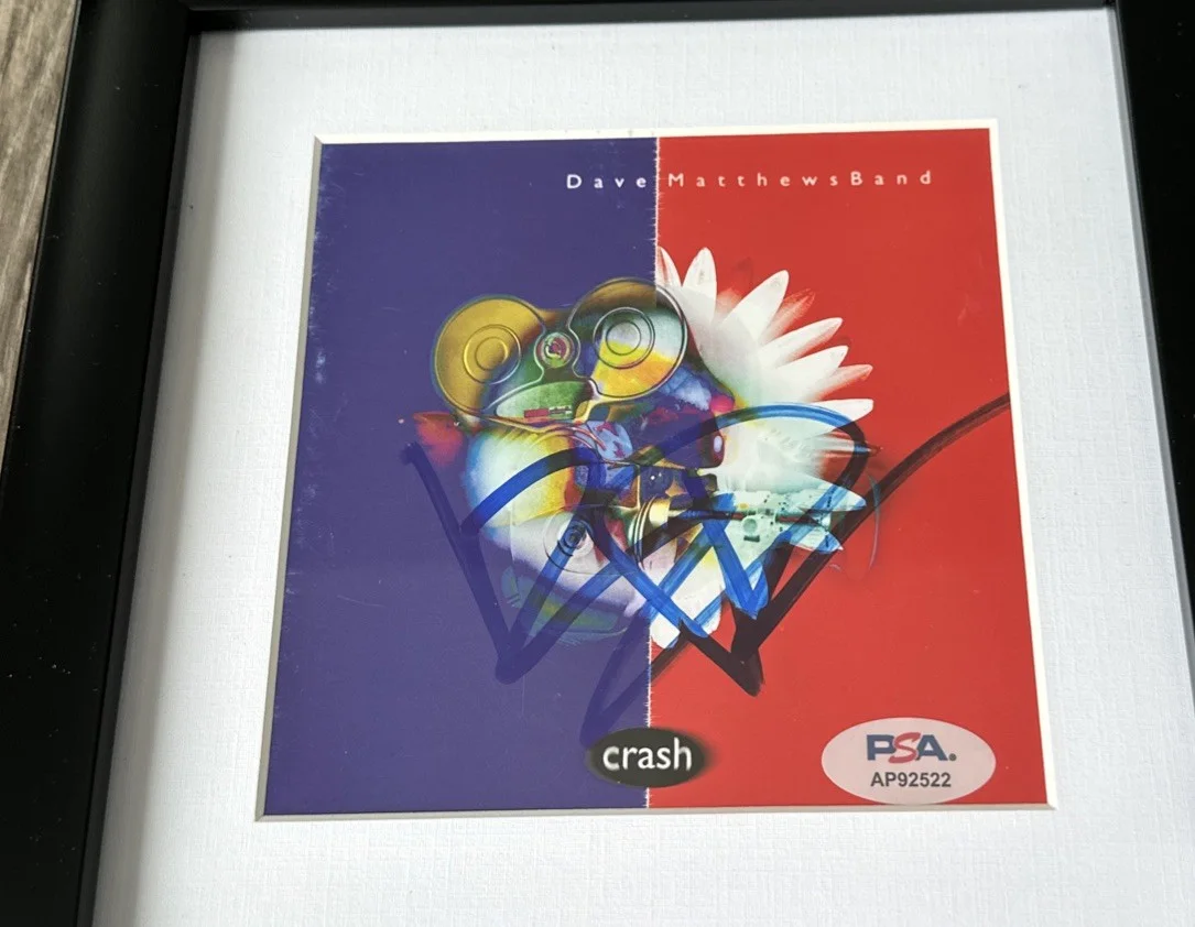 DAVE MATTHEWS SIGNED CRASH CD COVER FRAMED DMB BAND SINGER ROCK HALL PSA COA, image 2