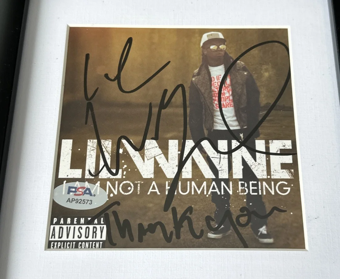 Lil Wayne I Am Not A Human Being Autograph Signed Cd Frame! Psa Coa, image 2