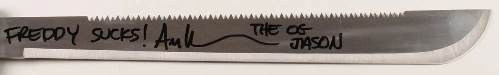 Ari Lehman — Ari Lehman Signed "Friday the 13th" Genuine 23" Steel Machete Inscribed "Freddy, image 2