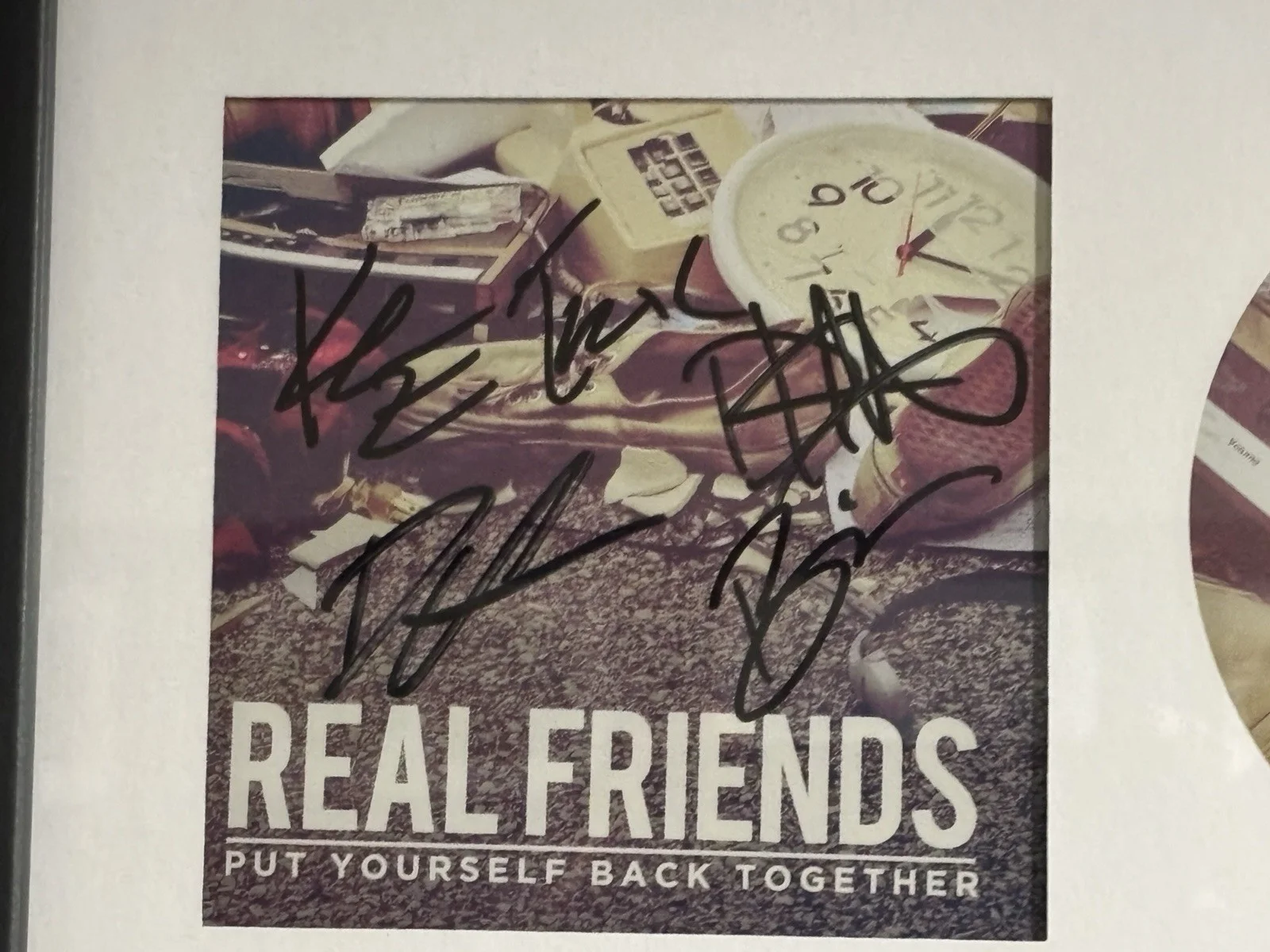 SIGNED Real Friends Put Yourself Back Together CD and booklet framed, image 2