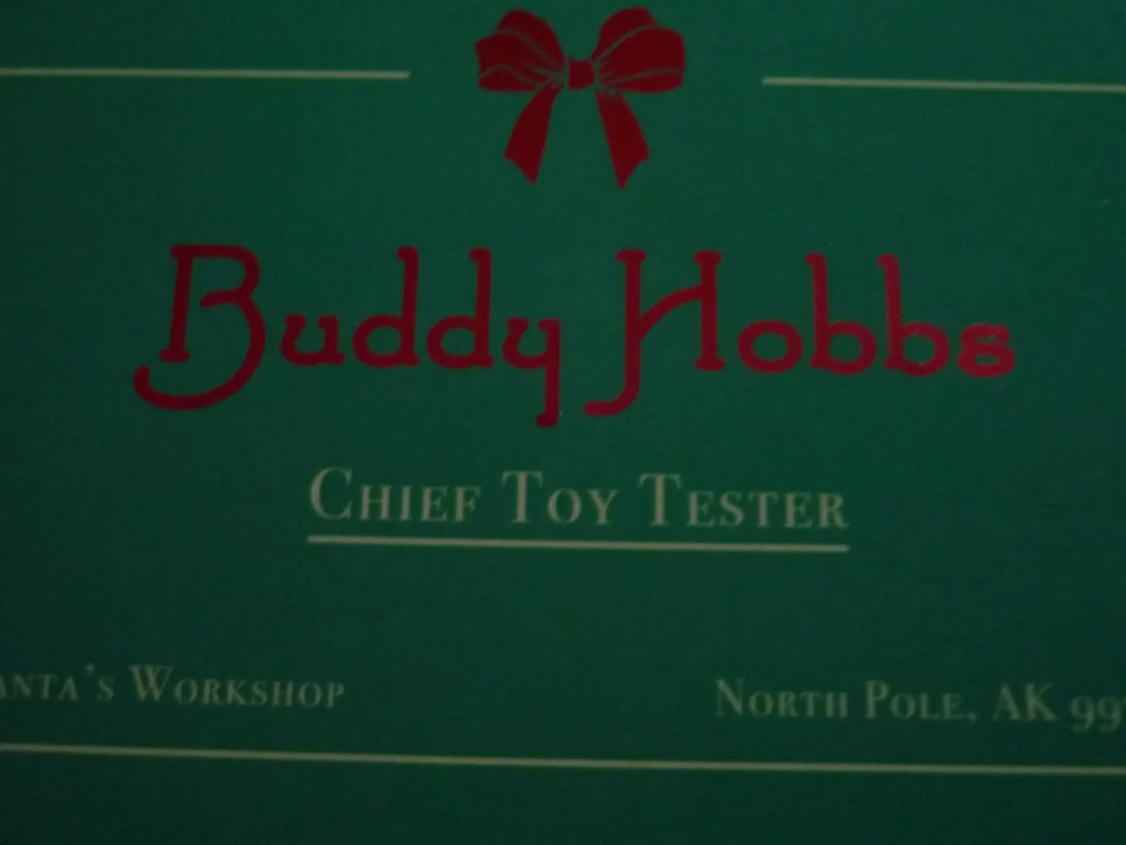 Movie replica prop boxed business card elf buddy hobbs, изображение 2