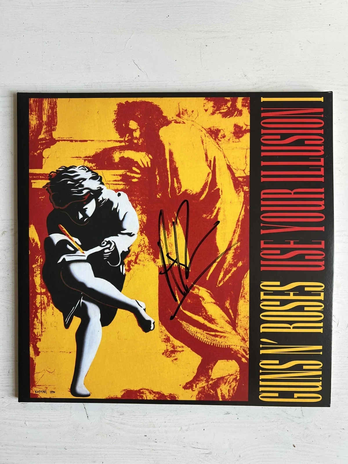 Guns N Roses Use Your Illusion I Axl Rose Signed Autograph Vinyl Record LP wCOA, изображение 4