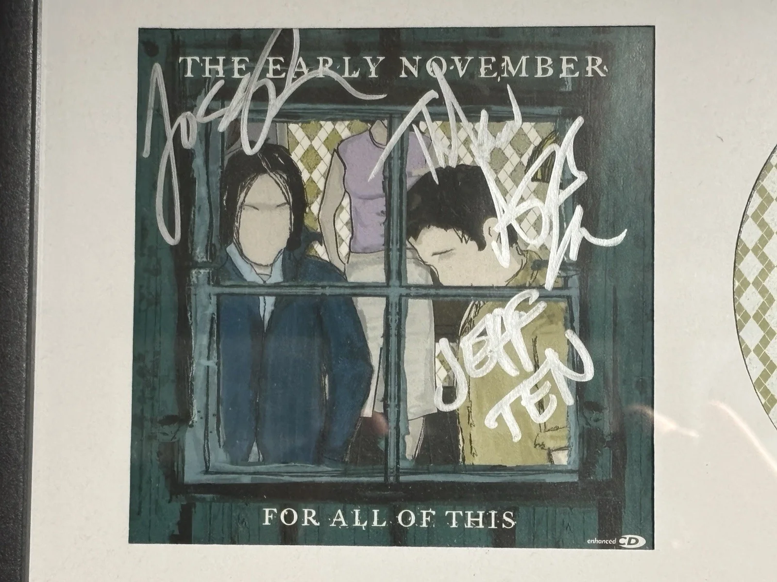 SIGNED The Early November Ace Enders For All Of This CD and booklet framed, изображение 2