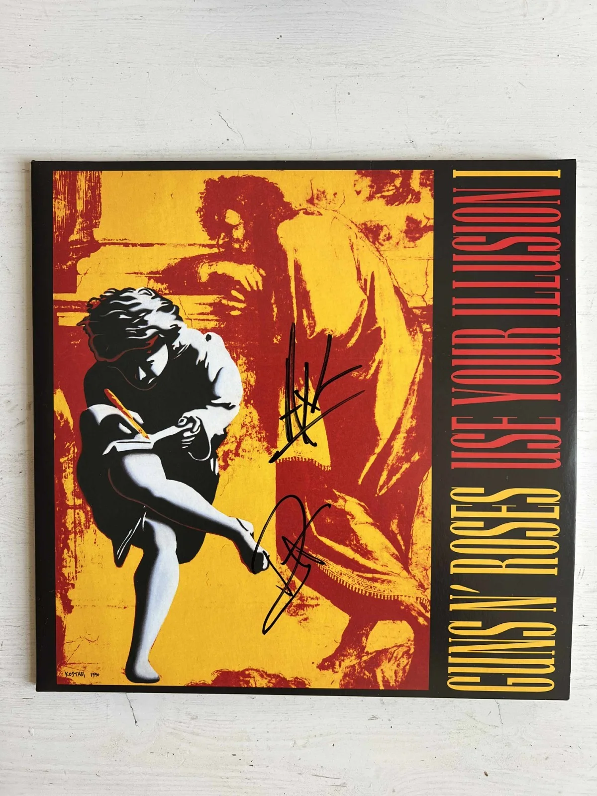 Guns N Roses Use Your Illusion I Axl Rose Duff Signed Autograph Record LP wCOA, image 3