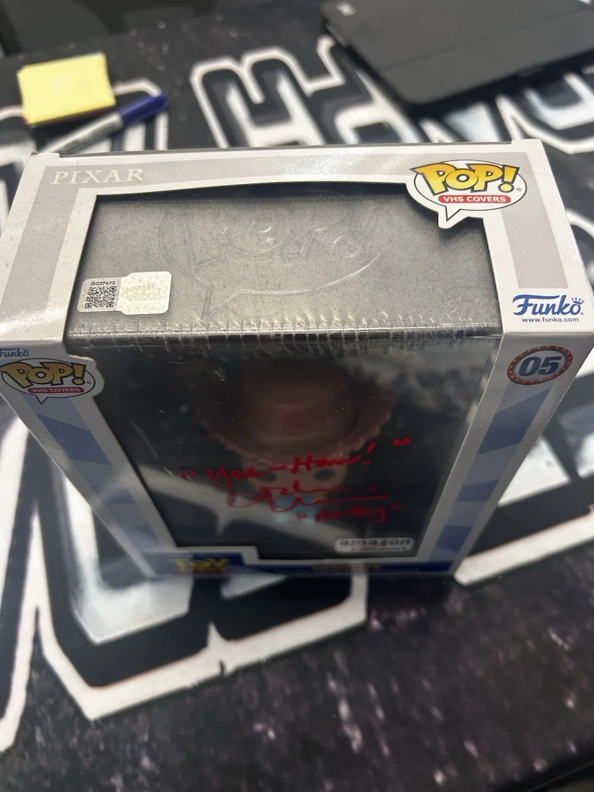 John Morris signed Amz Excl. Disney VHS Cover Toy Story Woody Funko Pop! Quote, изображение 3