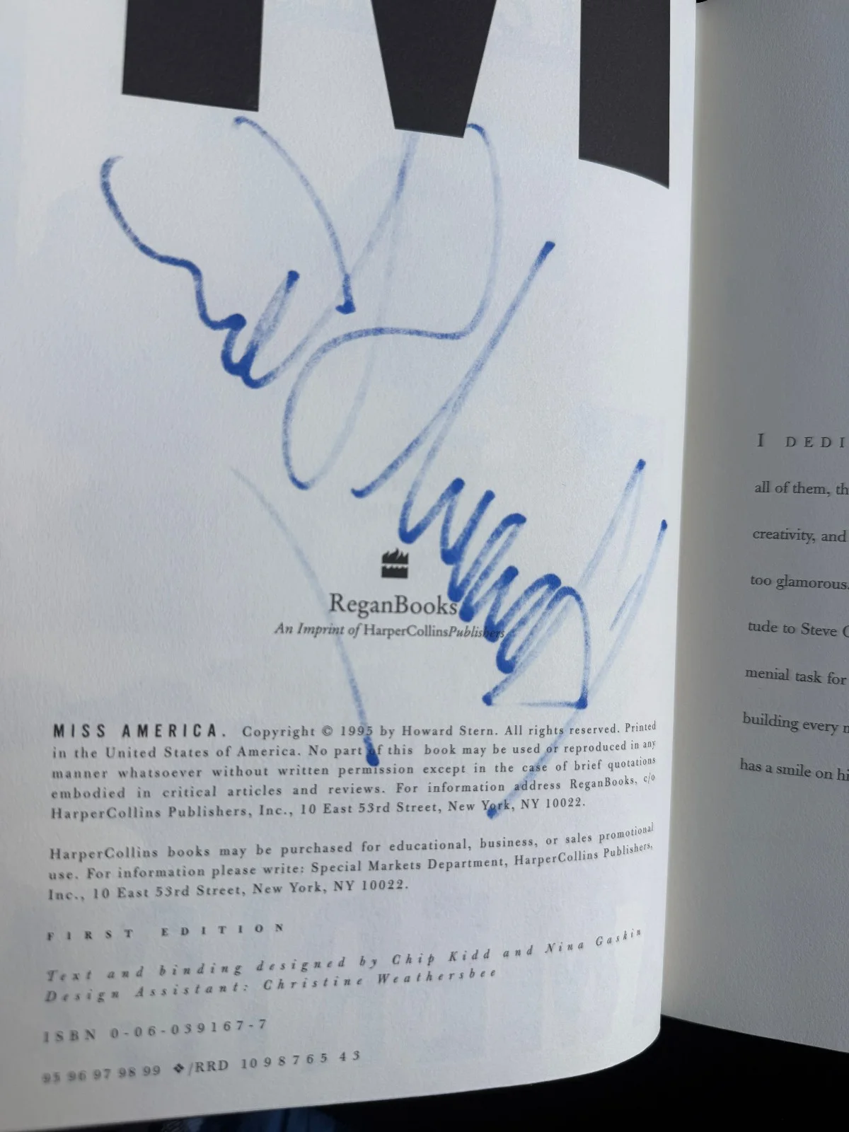 Howard Stern signed Miss America Book JSA COA Radio Auto E352, image 4