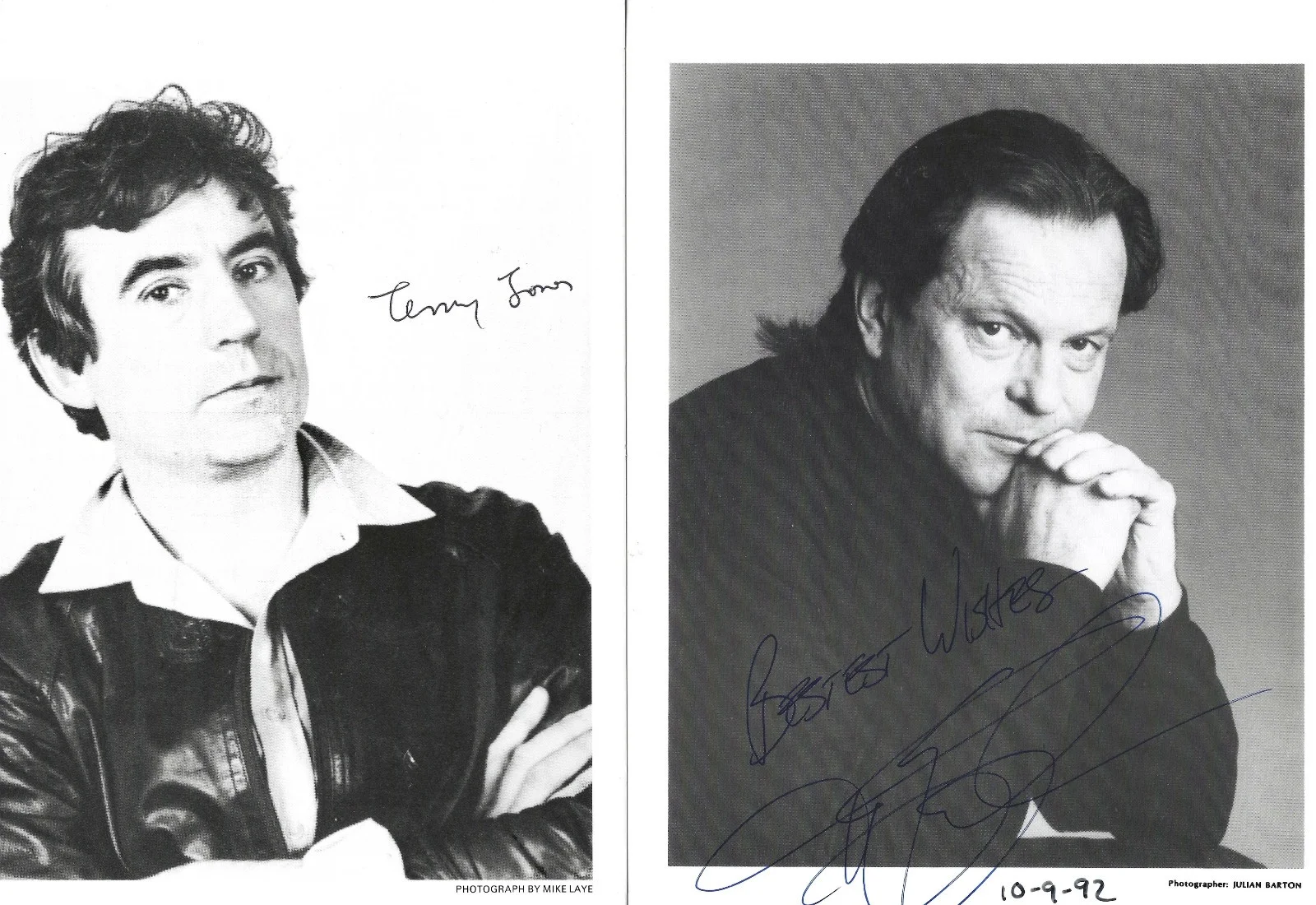 "MONTY PYTHON" signed 5.5x8 autographed cards / Palin, Cleese, Gilliam, Jones, image 2