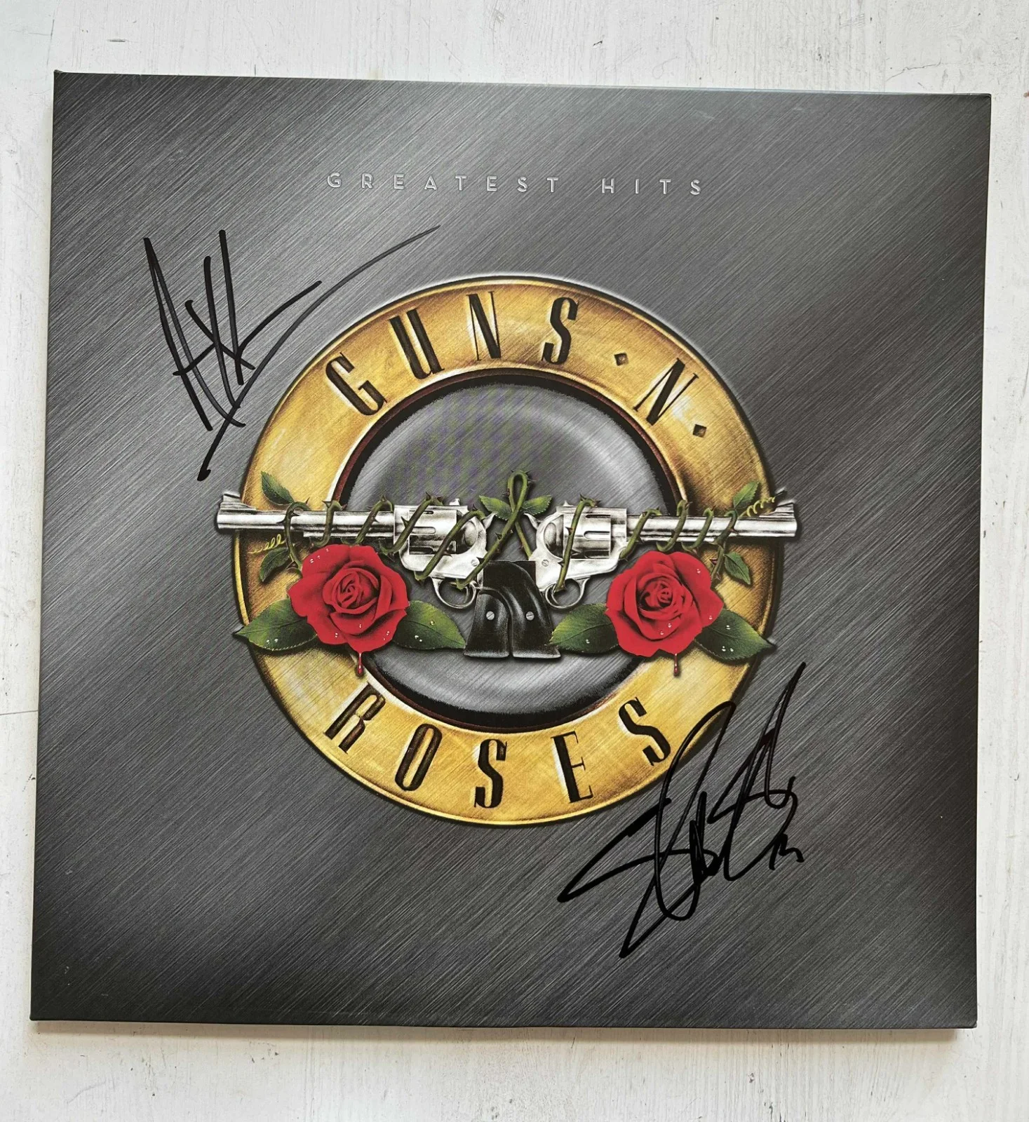 Guns N Roses Greatest Hits Axl Rose Slash Signed Autograph Vinyl Record LP wCOA, изображение 4