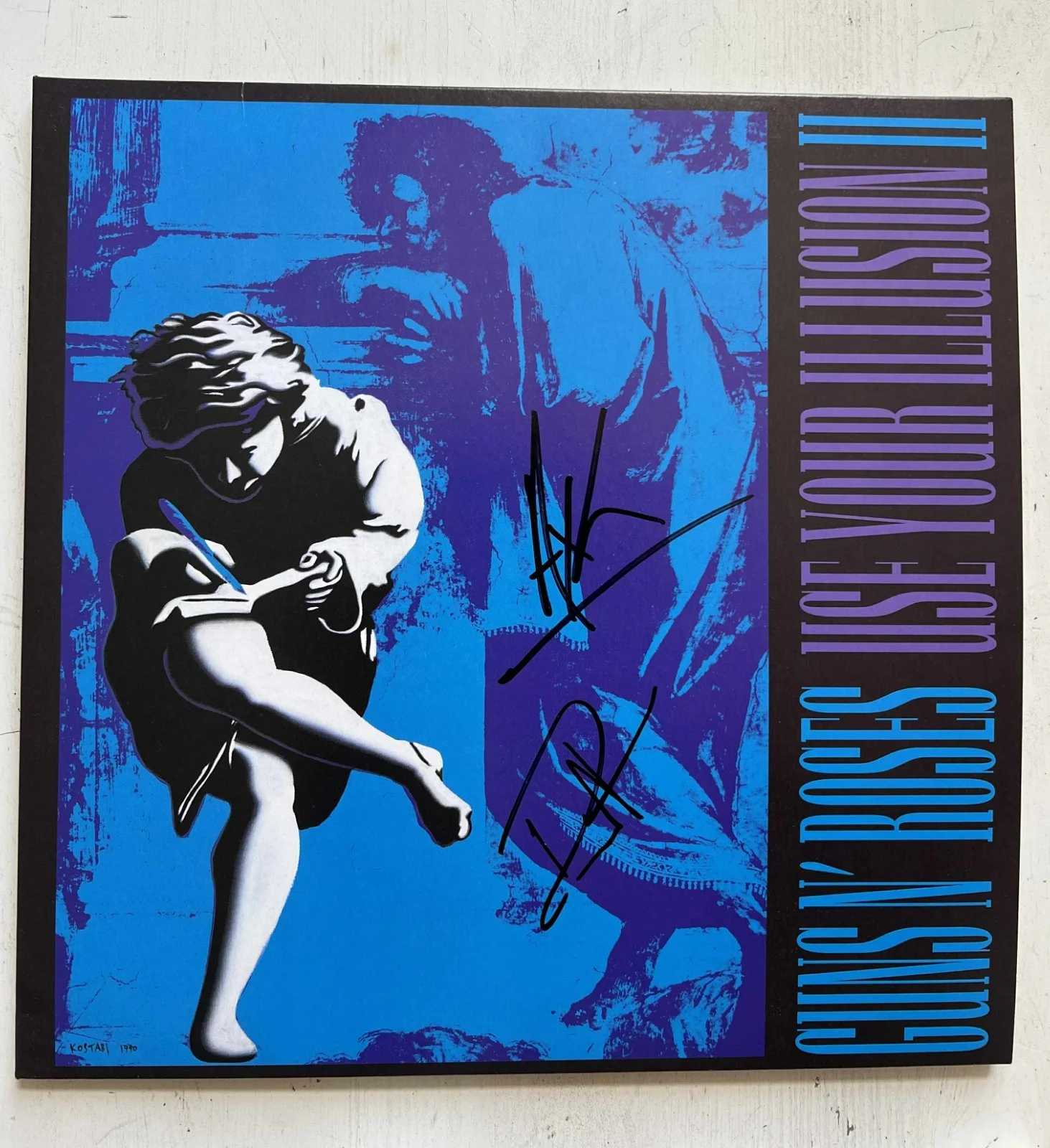 Guns N Roses Use Your Illusion II Axl Rose Duff Signed Autographed Vinyl LP wCOA, image 3