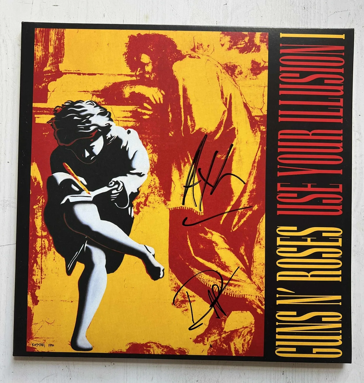 Guns N Roses Use Your Illusion I Axl Rose Duff Signed Autographed Record LP wCOA, изображение 3