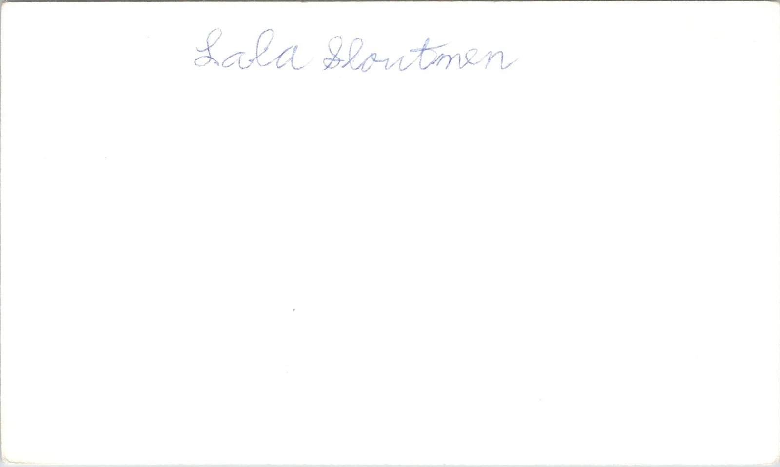 Lala Sloatman — Lala Sloatman Signed 3x5 Index Card Watchers Autographed, image 2