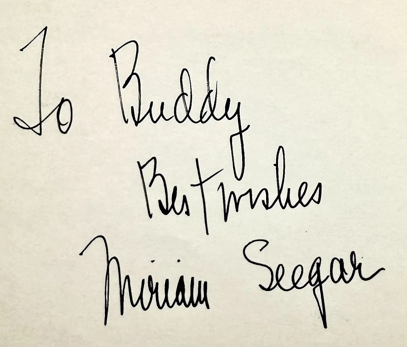 Miriam Seegar — MIRIAM SEEGAR Signed Autographed 4"x 6" INDEX CARD The Famous Ferguson Case, изображение 2