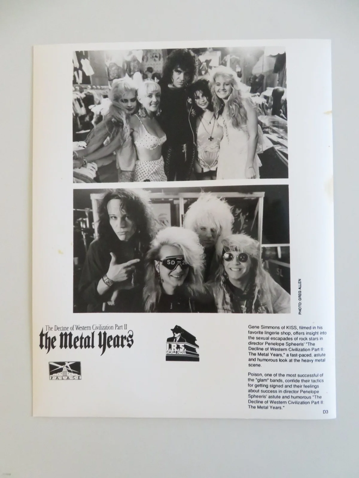 THE DECLINE OF WESTERN CIVILIZATION PART II: METAL... MOVIE STILL PHOTO LOT OF 5, изображение 5