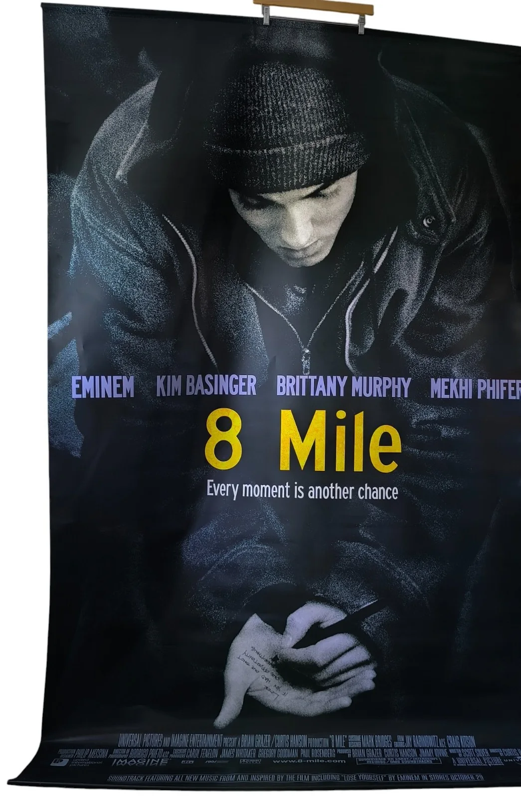 Eminem 8 Mile 2002 Promo Poster, Original Vinyl Film Movie Banner, 150cm x 236cm, изображение 2