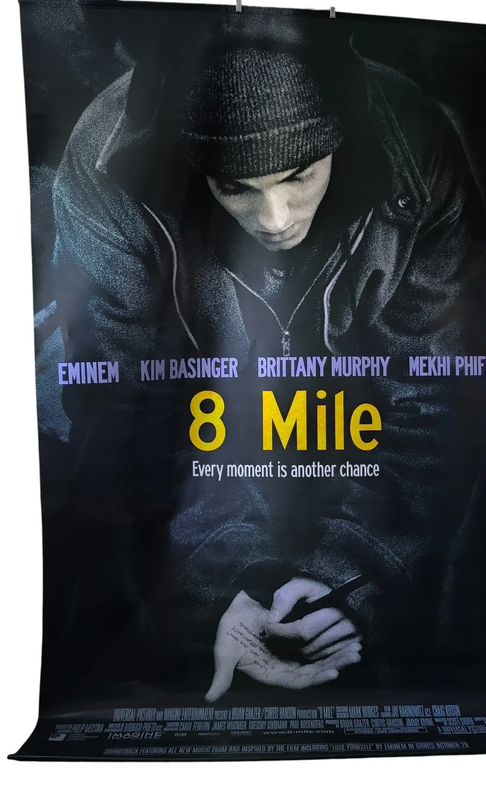 Eminem 8 Mile 2002 Promo Poster, Original Vinyl Film Movie Banner, 150cm x 236cm, изображение 3