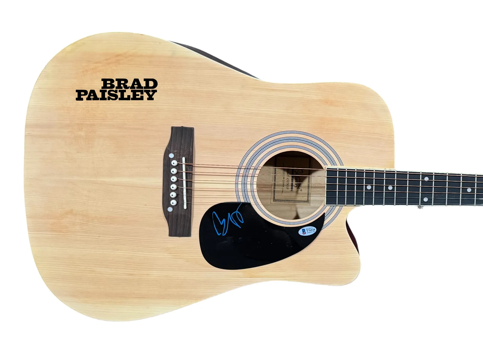 Brad Paisley Signed Acoustic Guitar Full Size Autograph Country Star Beckett COA, изображение 2