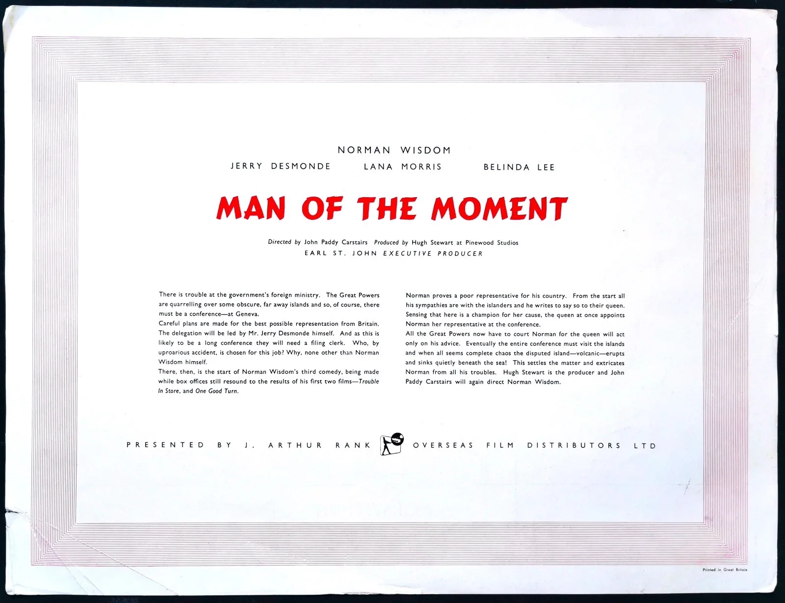 MAN OF THE MOMENT 1955 Norman Wisdom, Lana Morris MINI POSTER, изображение 2