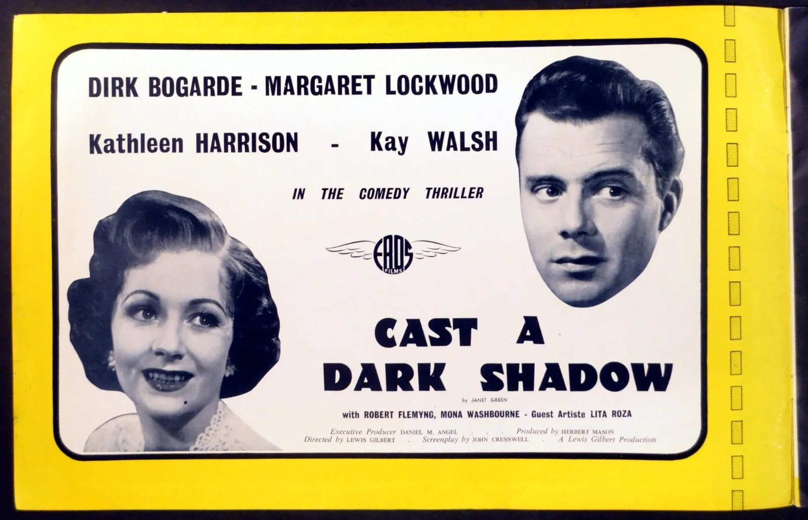 CAST A DARK SHADOW 1956 Dirk Bogarde, Margaret Lockwood UK PRESSBOOK, изображение 2