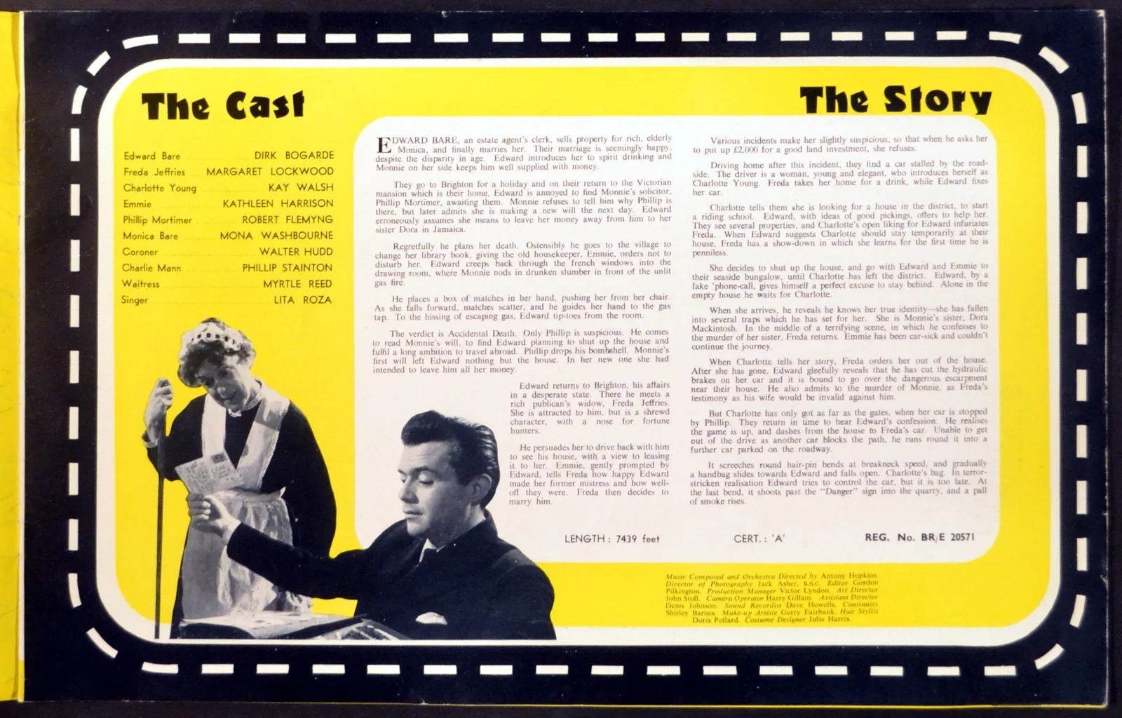 CAST A DARK SHADOW 1956 Dirk Bogarde, Margaret Lockwood UK PRESSBOOK, изображение 3