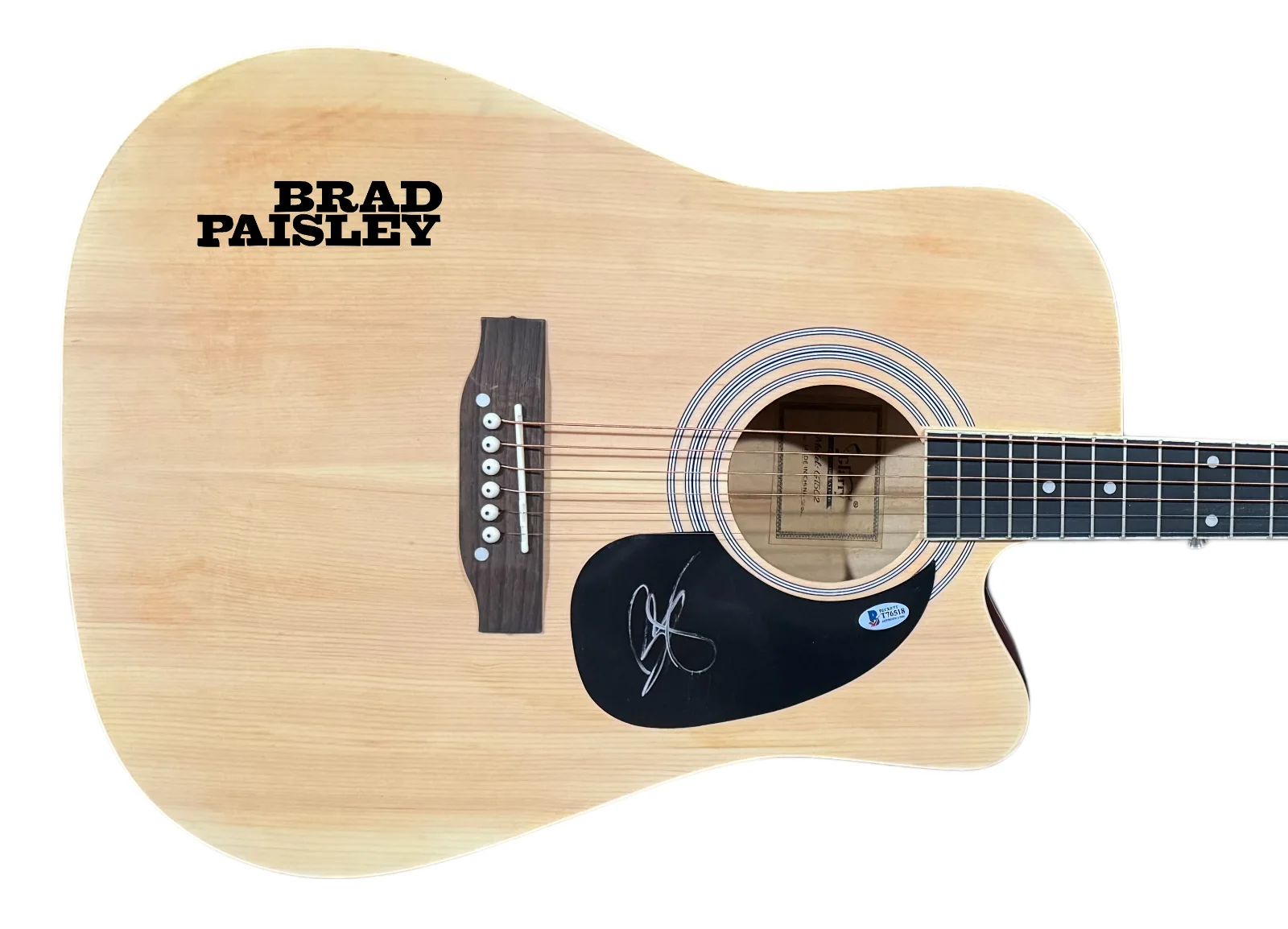 Brad Paisley Signed Acoustic Guitar Full Size Autograph Country Star Beckett COA, image 4